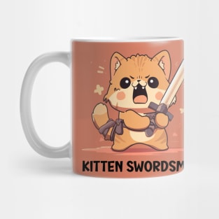 Kitten Swordsman Mug